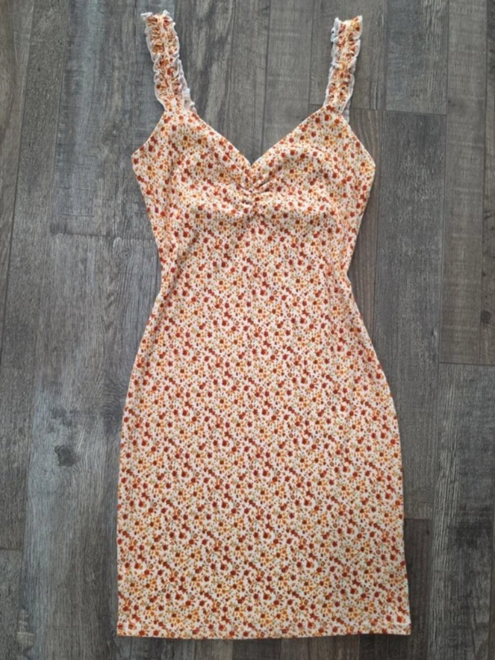 XS Windsor New mini perfect summer floral dress orange white vacation